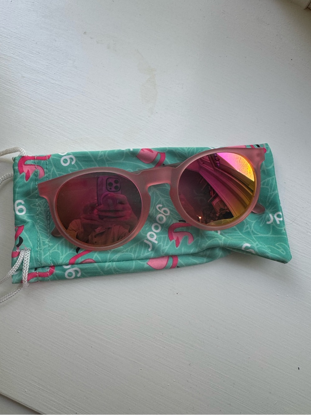 Goodr Pink Round Mirrored Women's Sunglasses